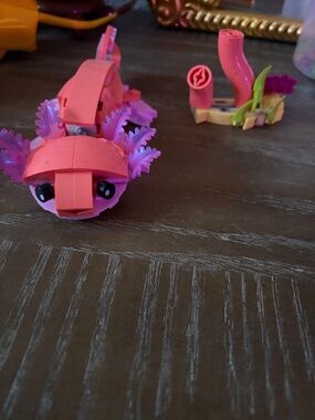 Lego Pink Axolotl Building Figure with Purple Fins